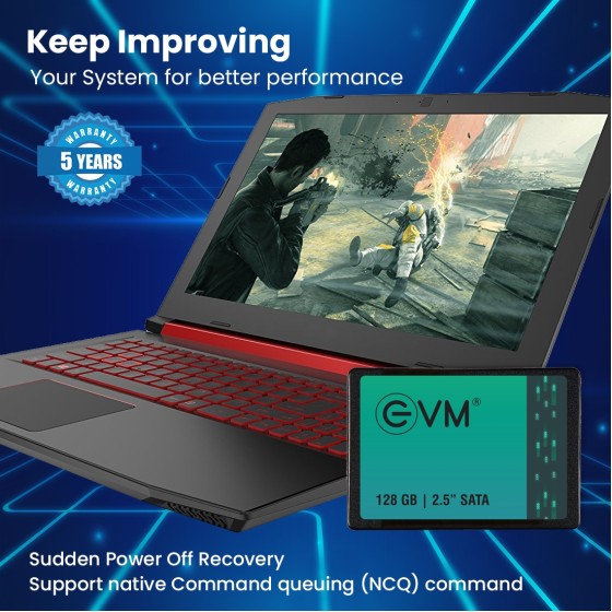 EVM25 128GB 2.5 INCH Sata Solid State Drive Faster Boot-Up and Load Times with Read Speeds up to 500MB/s & Write Speeds up to 340MB/s - High-Performance Storage with 5 Year Warranty (EVM25/128GB) EVM25 128GB 2.5 INCH Sata Solid State Drive Faster Boot-Up and Load Times with Read Speeds up to 500MB/s & Write Speeds up to 340MB/s - High-Performance Storage with 5 Year Warranty (EVM25/128GB)