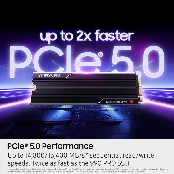 Samsung 9100 PRO 2TB Gen5 M.2 NVME SSD With Heatsink Samsung 9100 PRO 2TB Gen5 M.2 NVME SSD With Heatsink