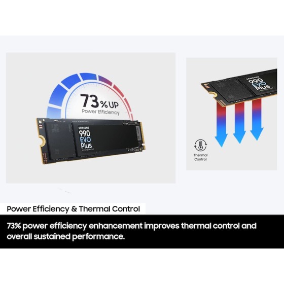 Samsung 990 EVO Plus 4TB Gen4 NVMe SSD | 7250/6300 MB/s Speed Samsung 990 EVO Plus 4TB Gen4 (PCIe 4.0 x4 and PCIe 5.0 x2 ) M.2 NVMe Internal Solid State Drive - Read/Write up to 7250/6300 MB/s (MZ-V9S4T0B)