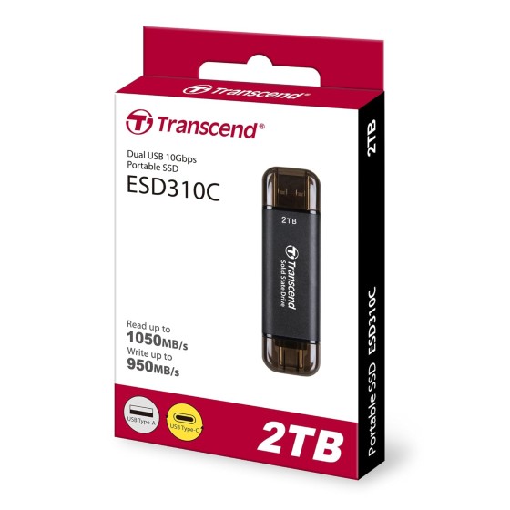 Transcend ESD310 2TB Black External Portable SSD