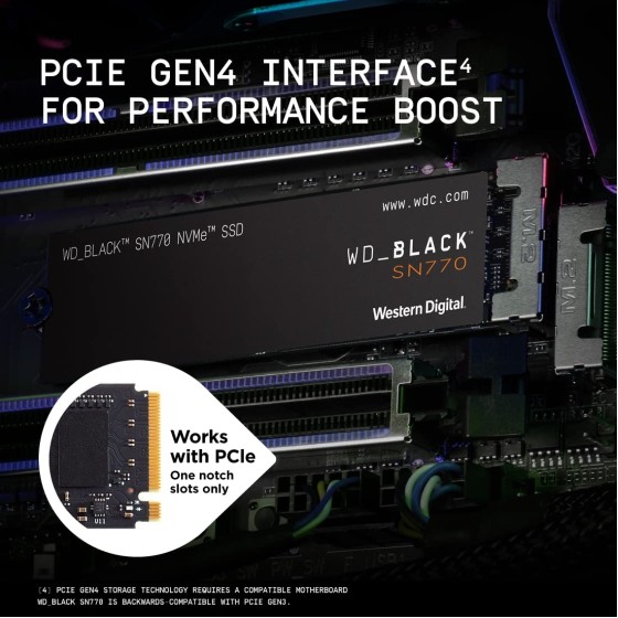 Western Digital Black SN770 250GB M.2 NVMe Gen4 SSD Western Digital Black SN770 250GB M.2 NVMe Gen4 SSD