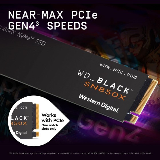 WD_BLACK Western Digital SN850X NVMe 8TB, Upto 7200MB/s R, 6600MB/s W, 5Y Warranty, PCIe Gen 4 NVMe M.2 (2280), Gaming Storage, Internal Solid State Drive (SSD) (WDS800T2X0E)