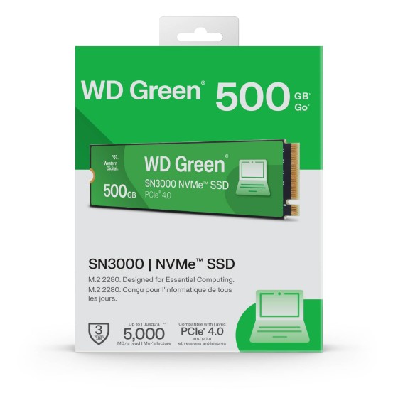 WD Green SN3000 500GB NVMe SSD WD Green SN3000 500GB Gen4 NVMe SSD