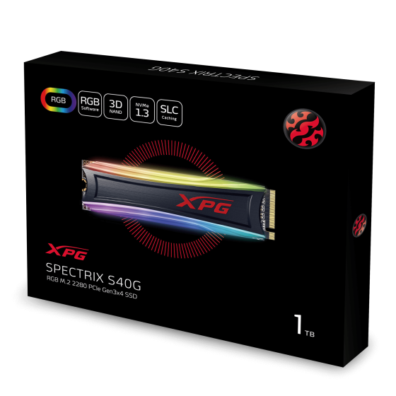 XPG SPECTRIX S40G RGB 1TB NVMe M.2 Solid State Drive XPG SPECTRIX S40G RGB 1TB NVMe M.2 Solid State Drive