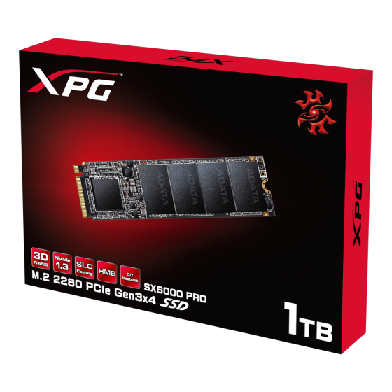 XPG SX6000 Pro 1TB NVMe M.2 Solid State Drive XPG SX6000 Pro 1TB NVMe M.2 Solid State Drive