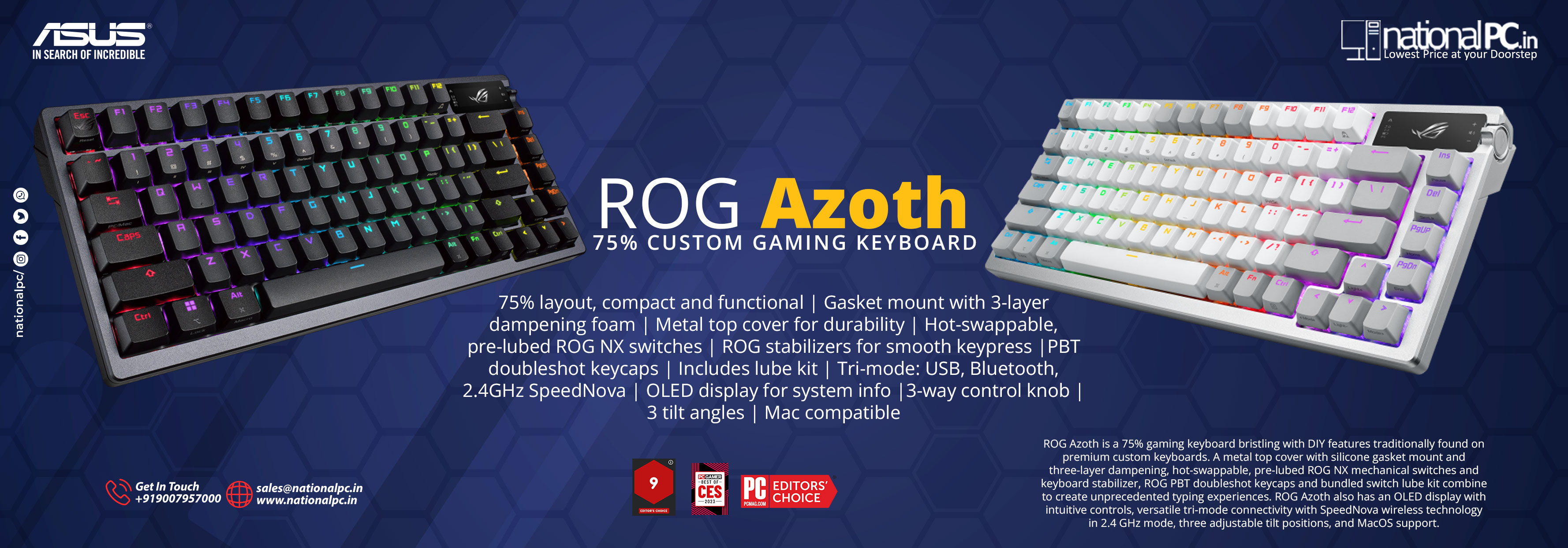 ASUS ROG Azoth (Black, ROG NX Red) Review: A 75% “Enthusiast” Keyboard That Actually Games