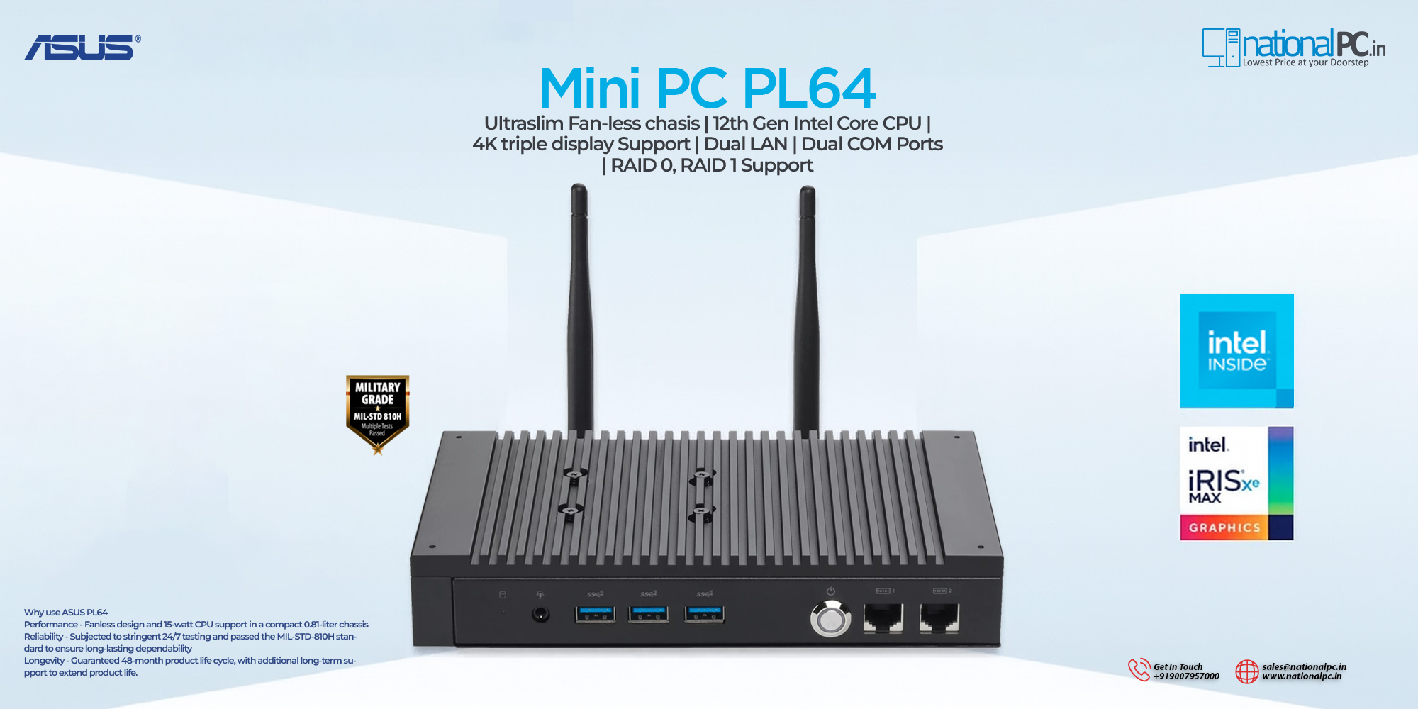 ASUS Mini PC PL64 Review: Fanless “Industrial-Ready” Mini PC with Military-Grade Reliability, Triple HDMI & Dual LAN