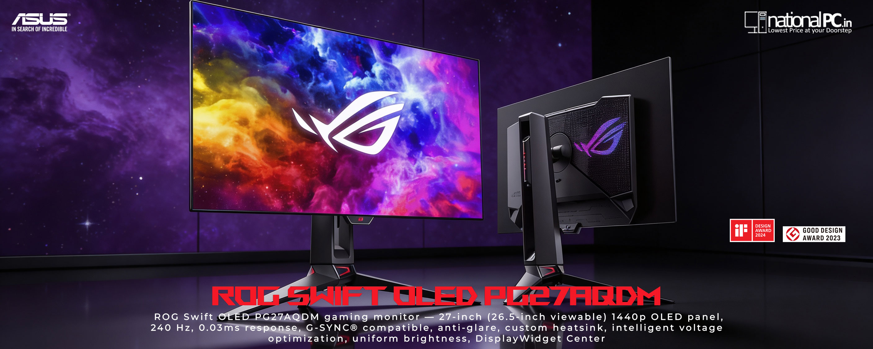 ASUS ROG Swift OLED PG27AQDM – 27″ 1440p OLED at 240 Hz, 0.03 ms – Next‑Gen Gaming Display