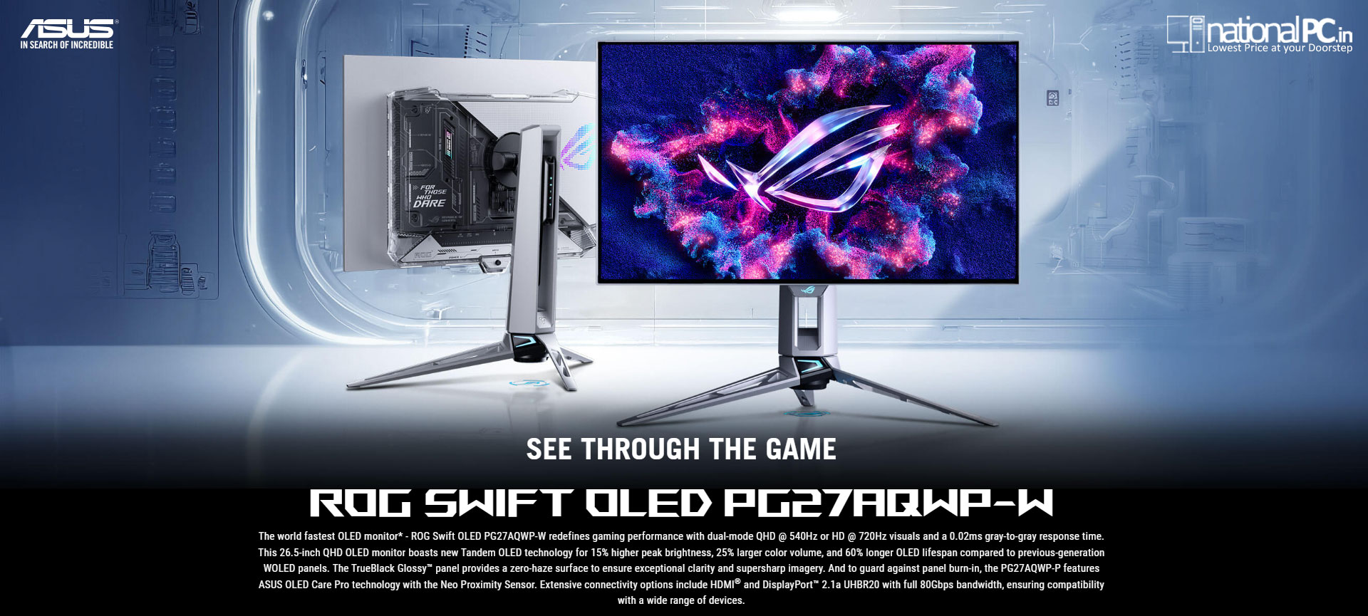 Tandem OLED: ASUS ROG Swift OLED PG27AQWP-W Review: 540Hz QHD (and 720Hz Mode) — The Motion-Clarity Monster for Esports