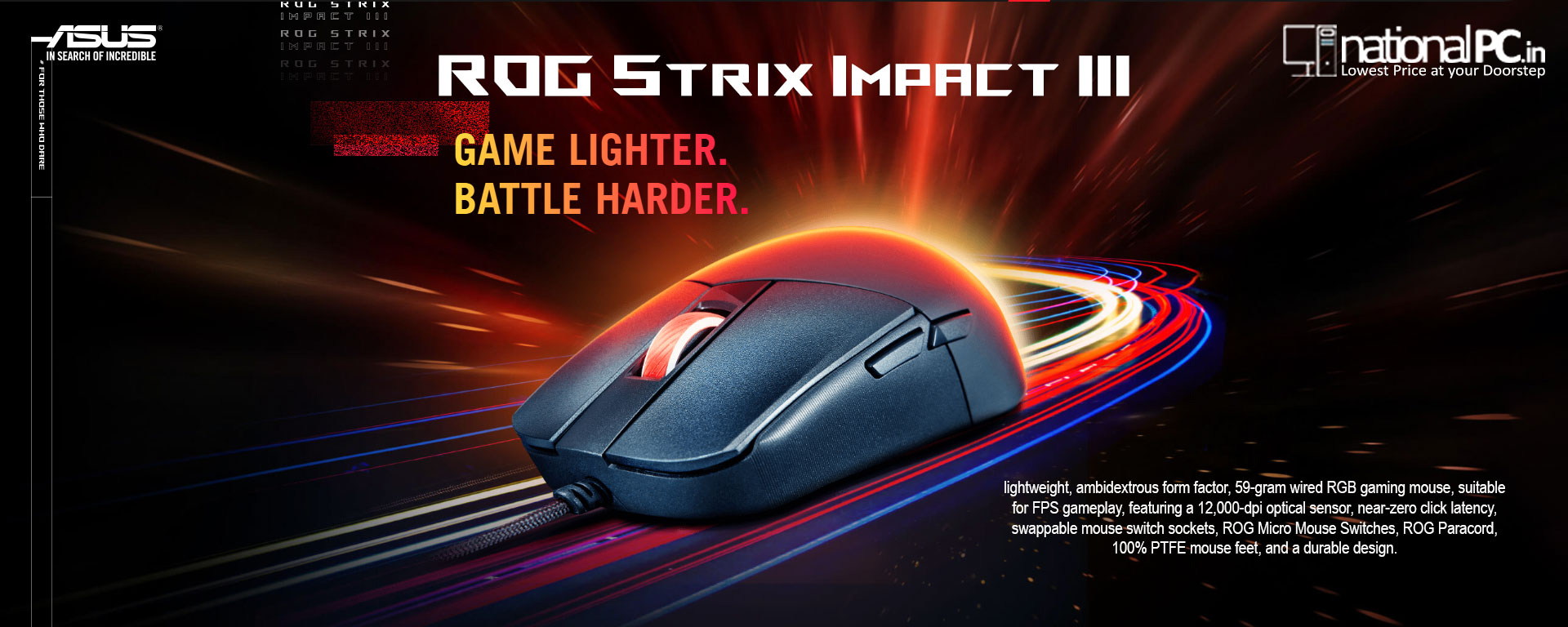 ROG Strix Impact III Review: 0.4ms Click Latency + 12K DPI Precision(Wired)