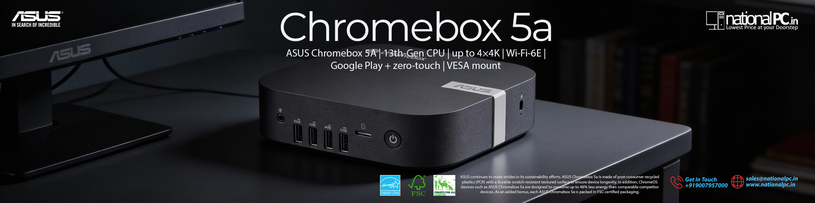 ASUS Chromebox 5a (Core i3-1315U) — Practical ChromeOS Mini PC for Work, Signage & Labs