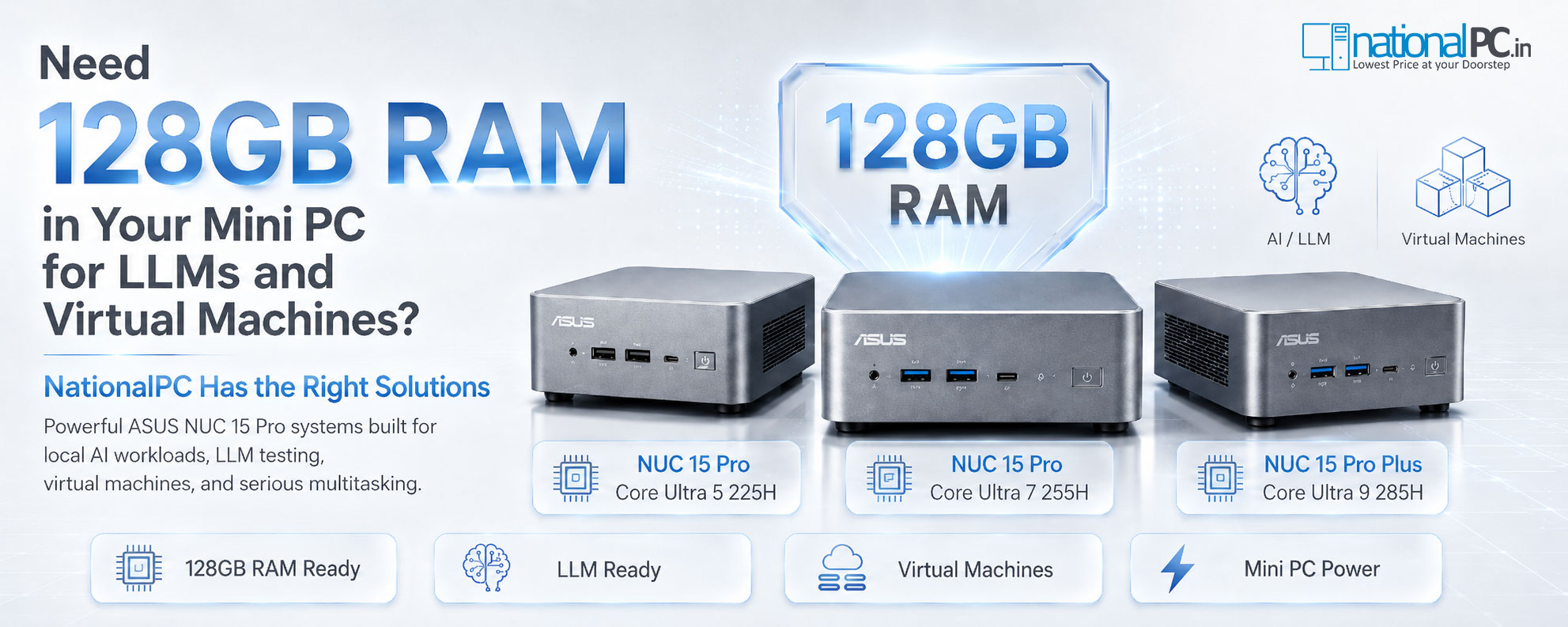 Looking for 128GB RAM in Your Mini PC for LLM and Virtual Machine Setup? NationalPC has the solutions