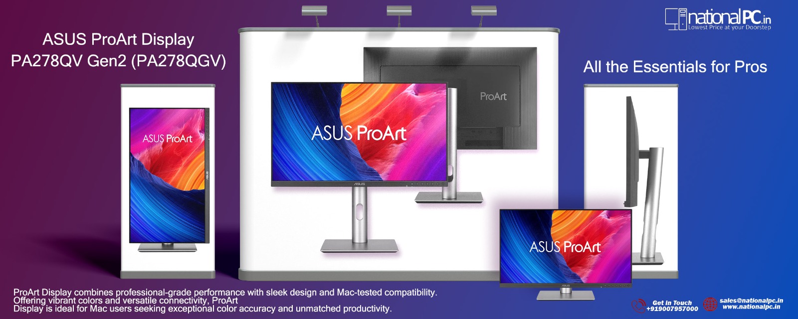 ASUS ProArt Display PA278QV Gen2 PA278QGV: A Color-Accurate QHD Monitor for Creative Professionals