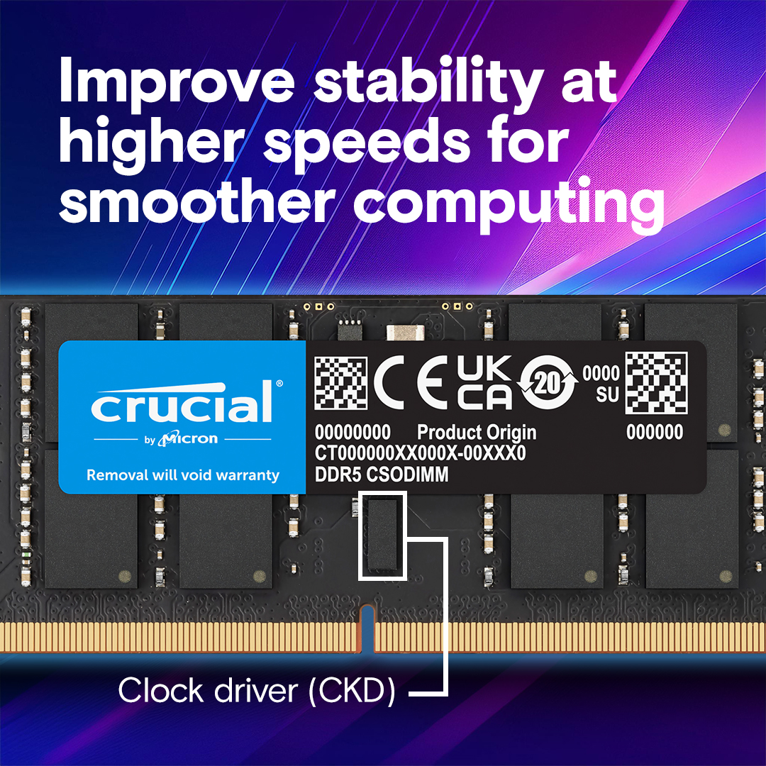 Crucial 32GB DDR5 6400MHz CSODIMM  Laptop Memory  - image 3