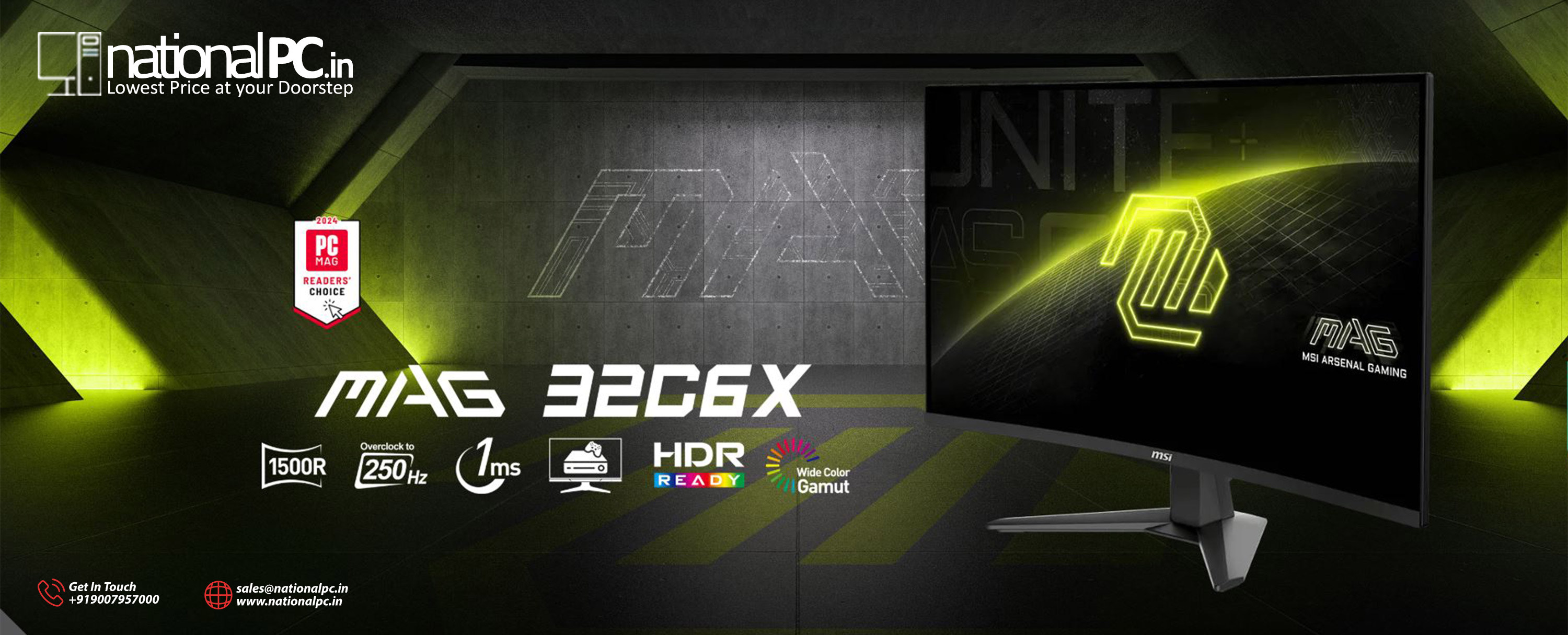 MSI MAG 32C6X – 31.5″ FHD 250 Hz Curved (1500 R) Gaming Monitor with Adaptive‑Sync