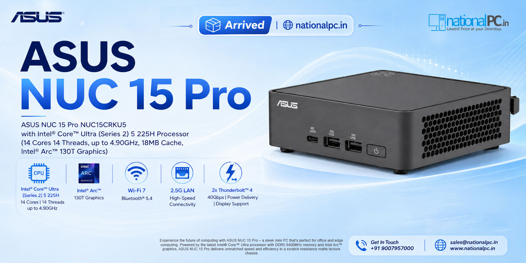 ASUS NUC 15 Pro Slim Core Ultra 5 225H Review – Compact AI-Ready Mini PC for Office, Edge & Business