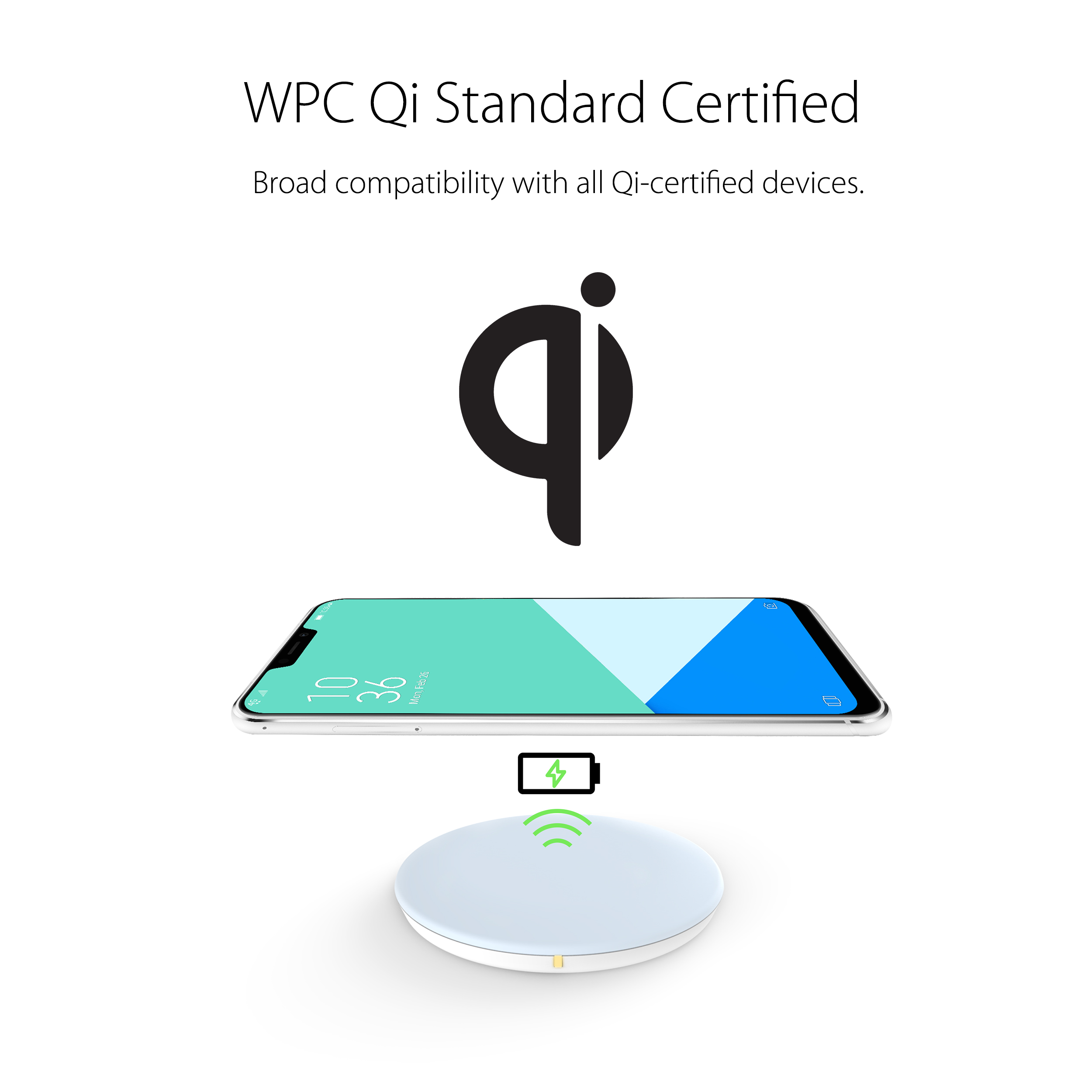 ASUS Wireless Power Mate Qi certified 15W fast wireless charger white - image 3