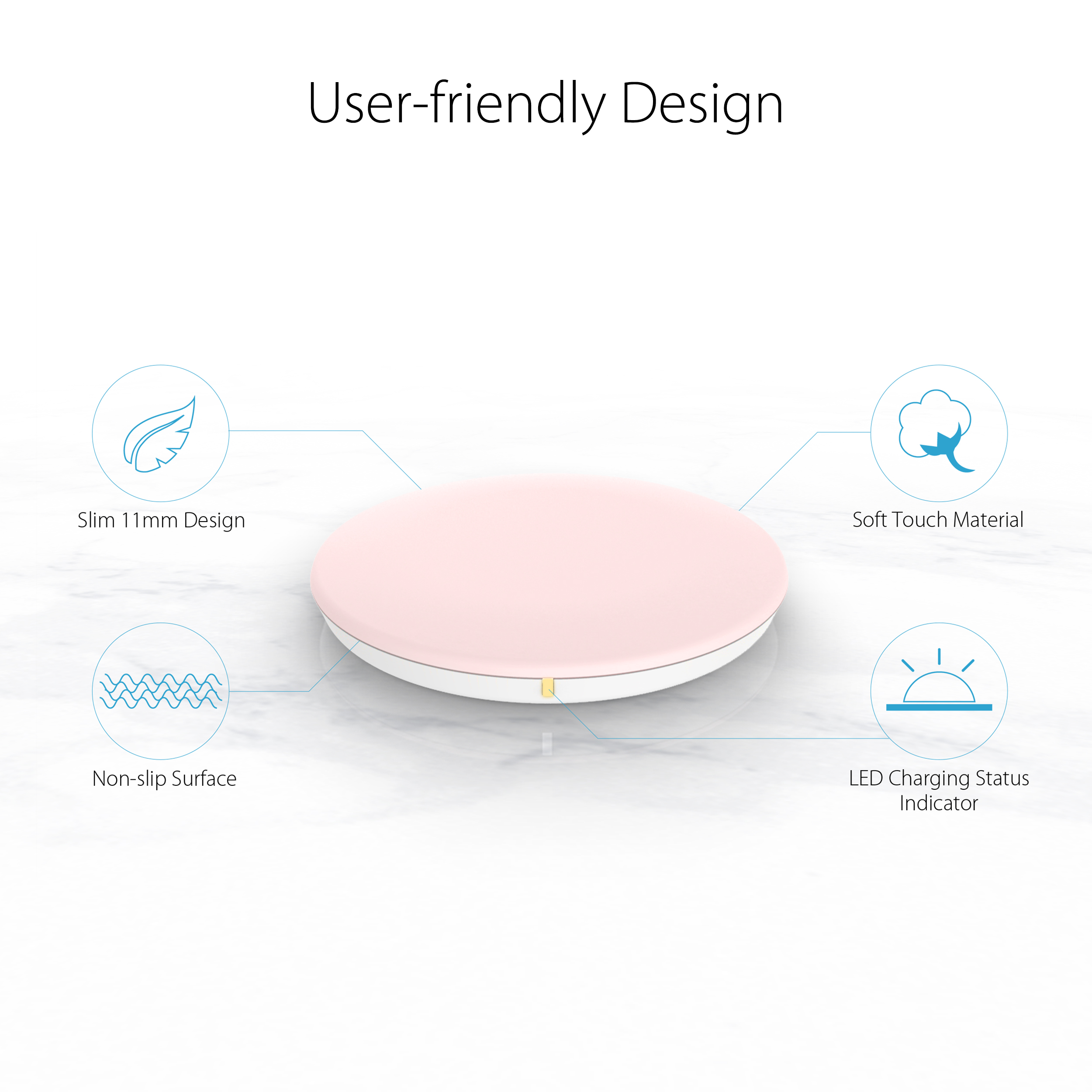 ASUS Wireless Power Mate Qi certified 15W fast wireless charger white - image 5