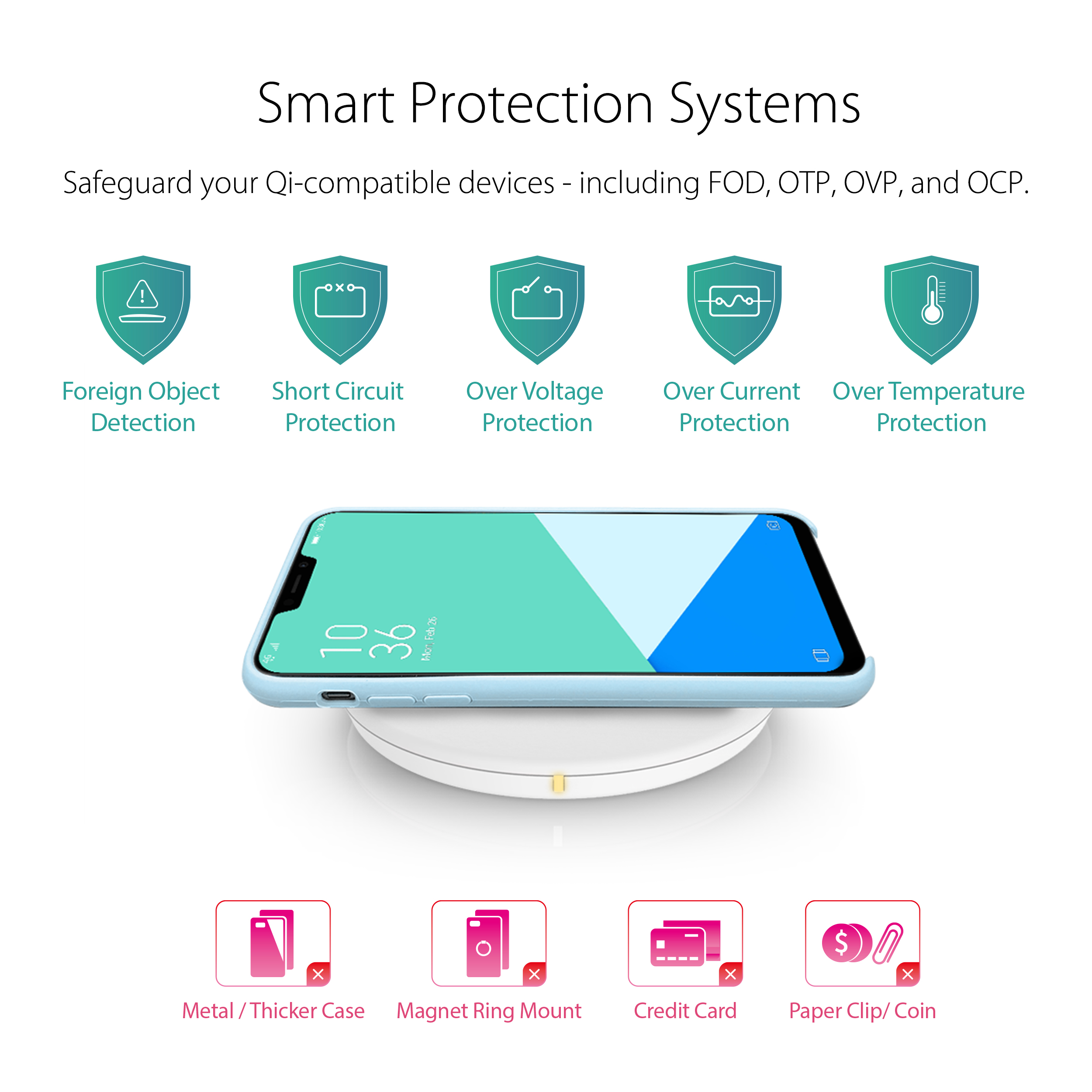 ASUS Wireless Power Mate Qi certified 15W fast wireless charger white - image 6