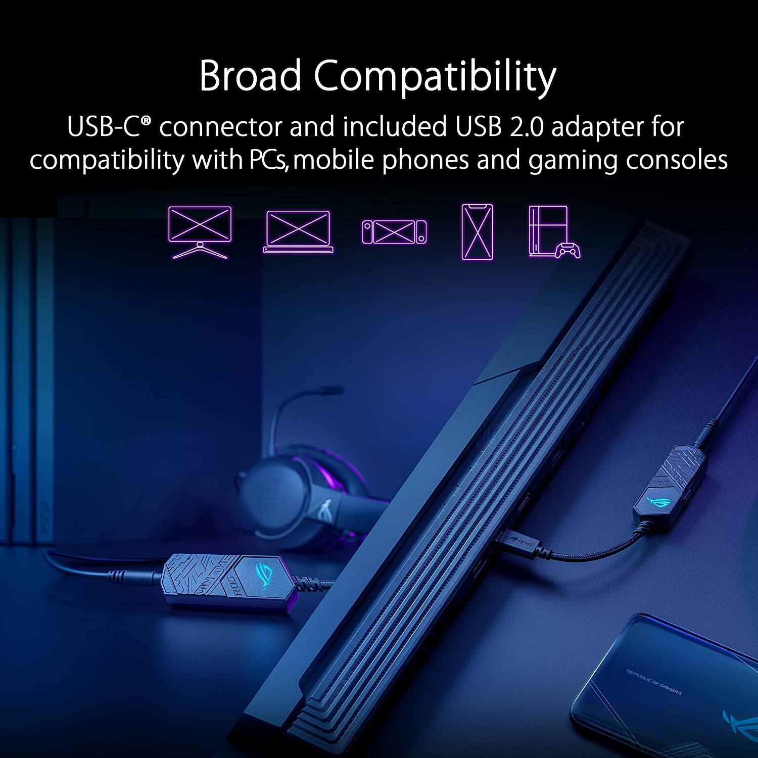ASUS ROG Clavis USB-C gaming DAC with AI Noise Canceling Mic - image 5