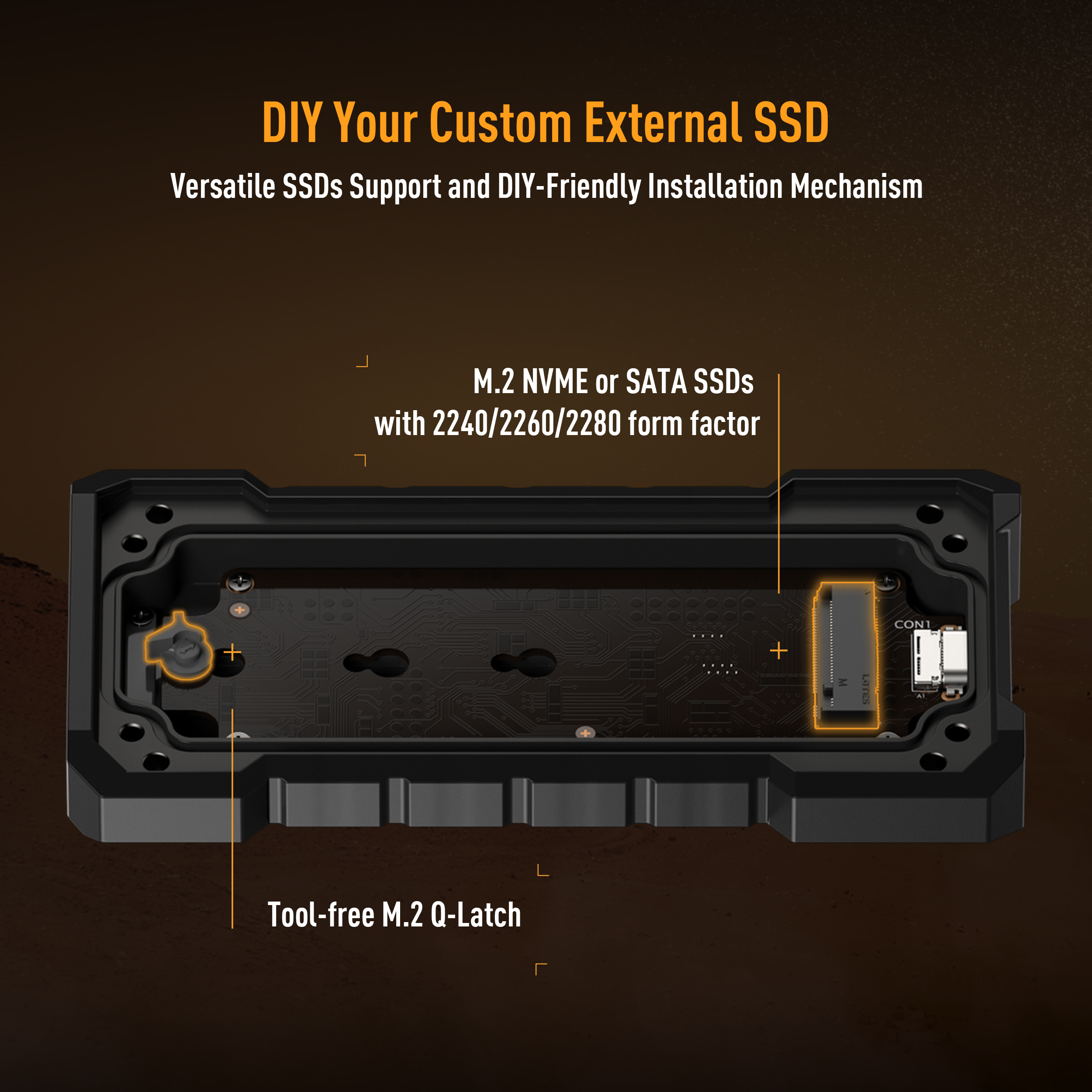 ASUS TUF Gaming A2 USB-C 3.2 Gen 2x2 SSD Enclosure - image 3