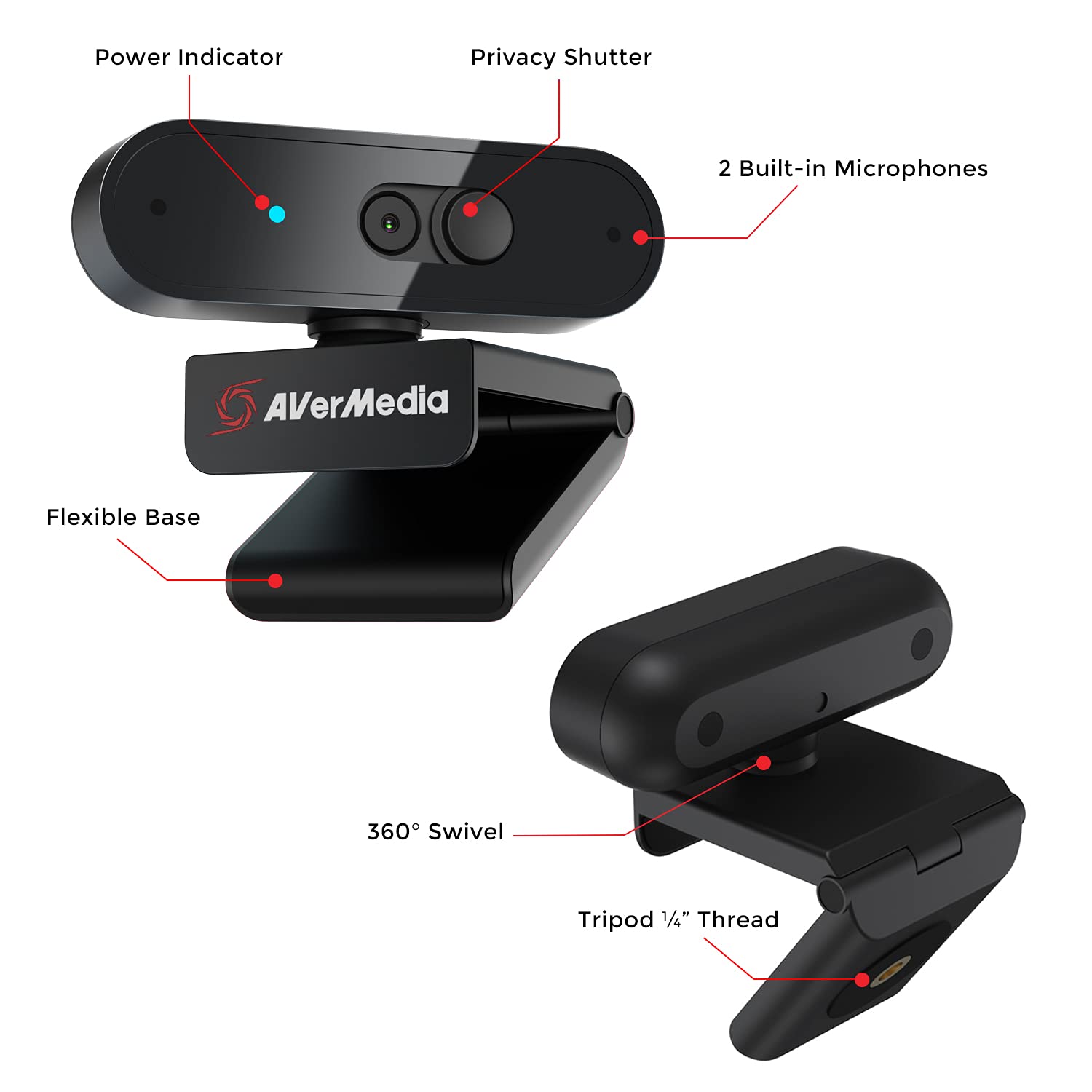 Avermedia PW310P Black Webcam - image 3