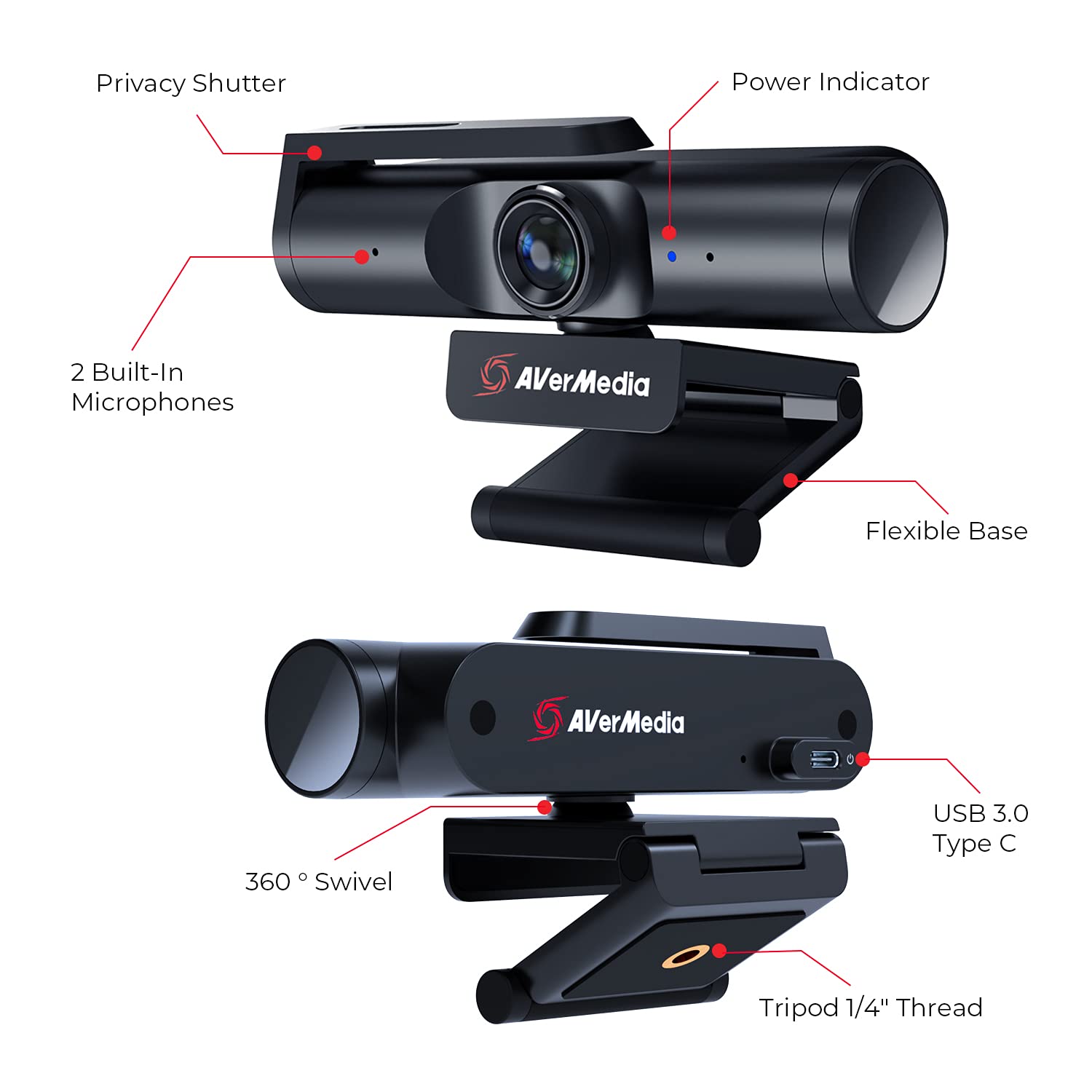 Avermedia PW513 Black Webcam - image 3