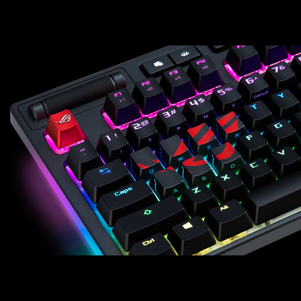 ASUS ROG Gaming Keycap Set with premium textured side-lit design for FPS/MOBA keys, compatible with Cherry MX Switches - image 3