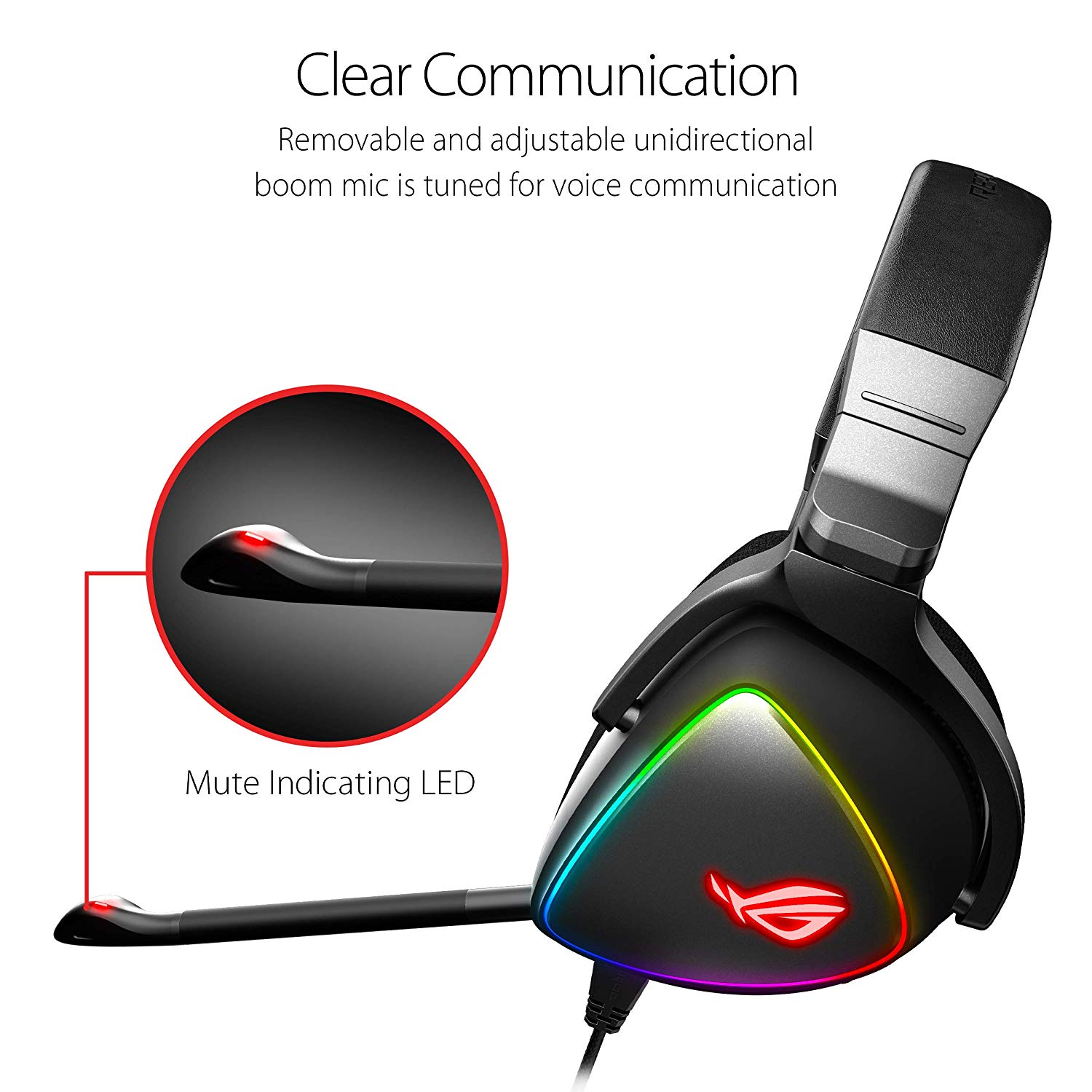 ASUS ROG Delta RGB gaming headset with Hi-Res ESS Quad-DAC, circular RGB lighting effect and USB-C connector for PCs, consoles and mobile gaming - image 7