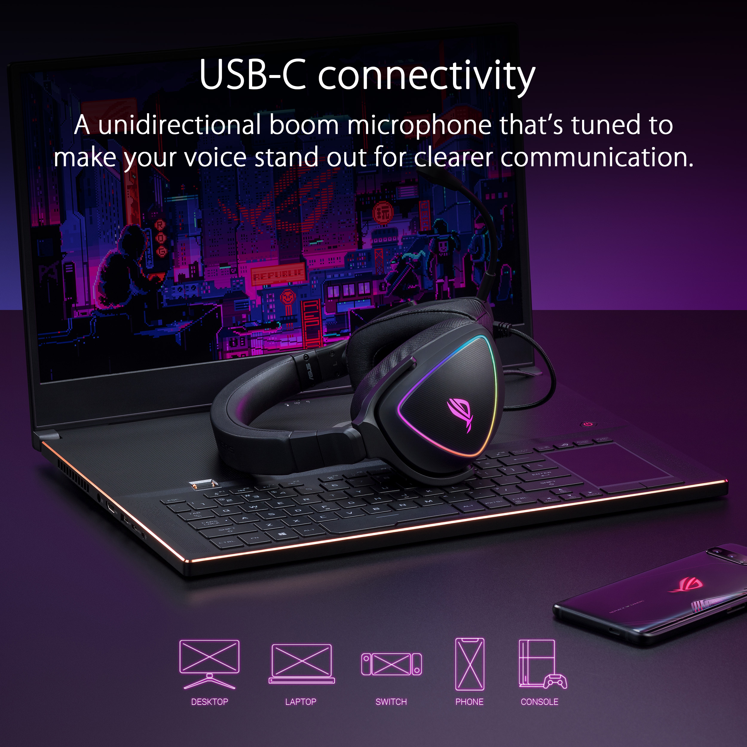 ASUS ROG Delta S Lightweight USB-C gaming headset - image 5