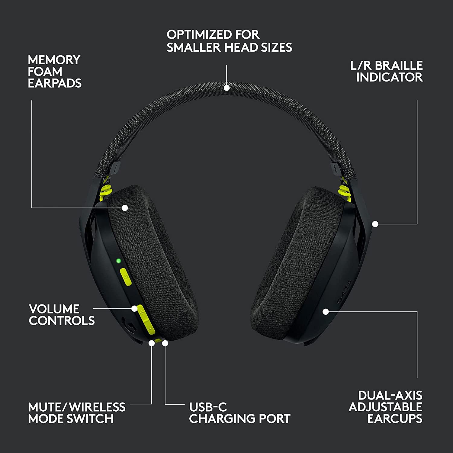 Logitech G435 Lightspeed and Bluetooth Wireless Gaming Headset BlackÂ  - image 6