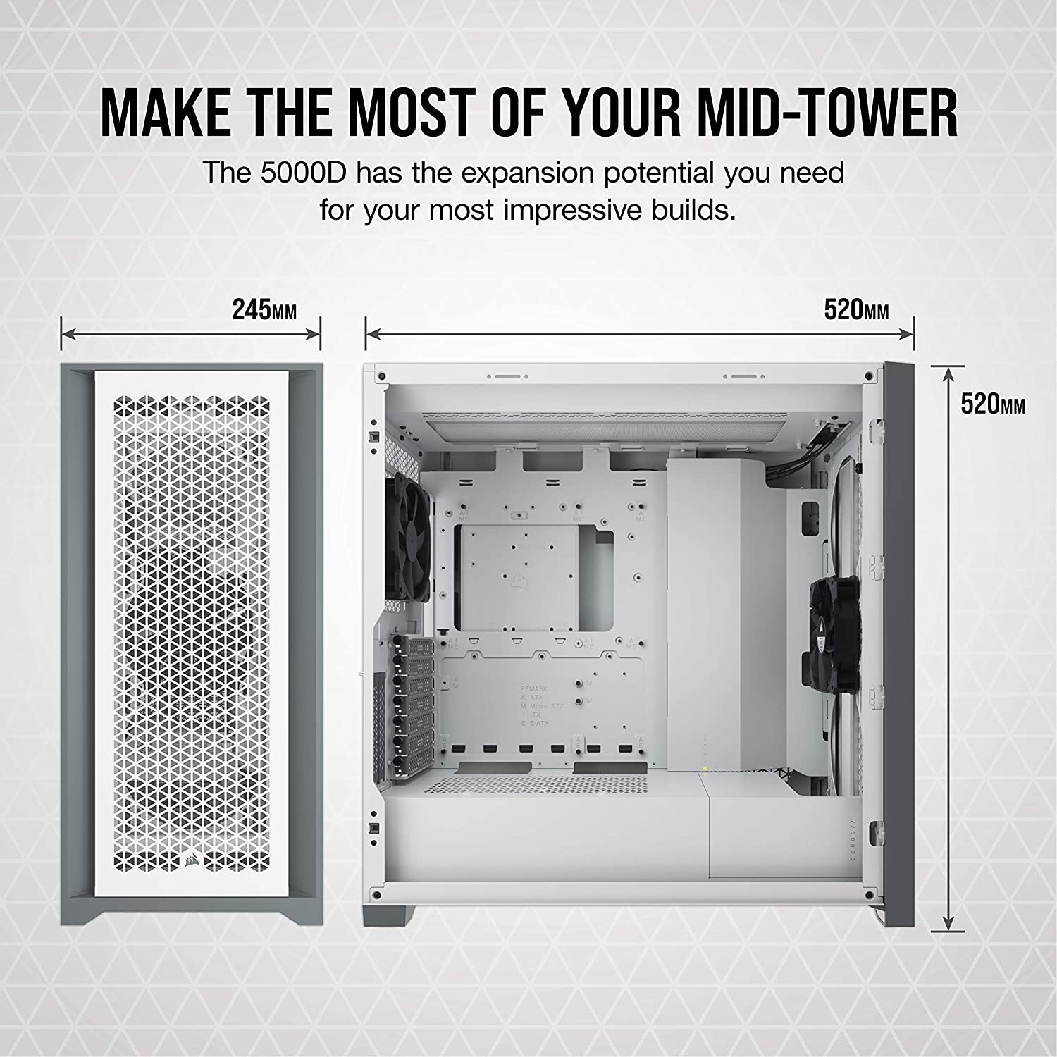 Corsair 5000D Airflow Tempered Glass ATX PC Case - White - image 3