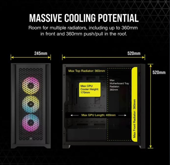 Corsair iCUE 5000D RGB AIRFLOW Mid-Tower Case, Black - image 7