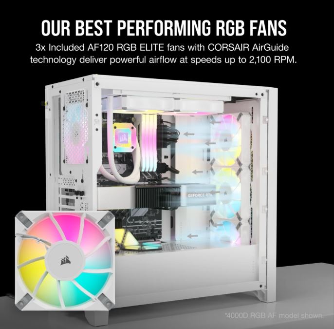 Corsair iCUE 5000D RGB AIRFLOW Mid-Tower Case, True White - image 4