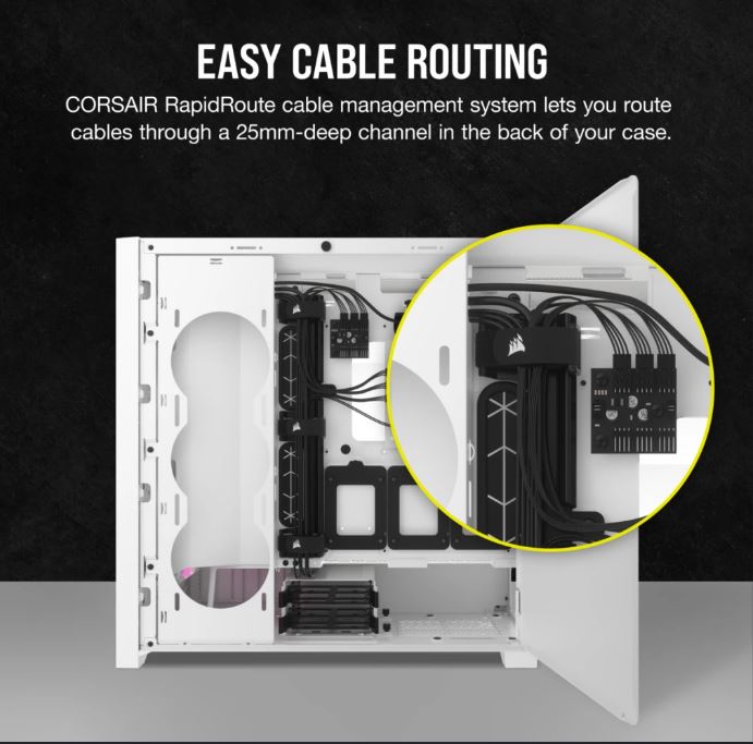 Corsair iCUE 5000D RGB AIRFLOW Mid-Tower Case, True White - image 5