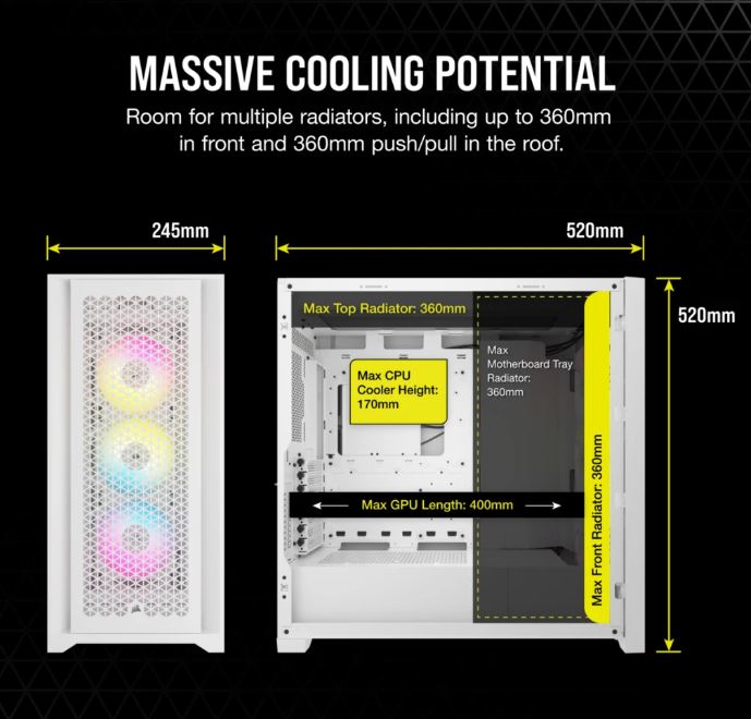 Corsair iCUE 5000D RGB AIRFLOW Mid-Tower Case, True White - image 7