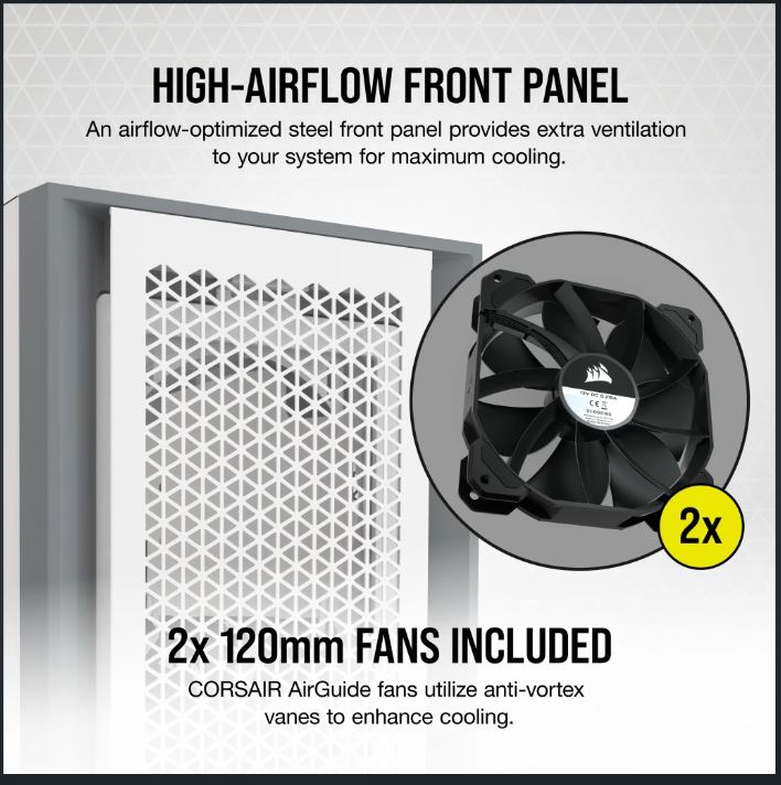 Corsair 5000D Tempered Glass Mid-Tower ATX PC Case — White - image 2