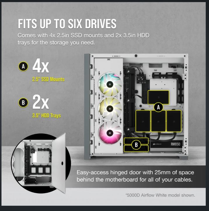 Corsair 5000D Tempered Glass Mid-Tower ATX PC Case — White - image 5
