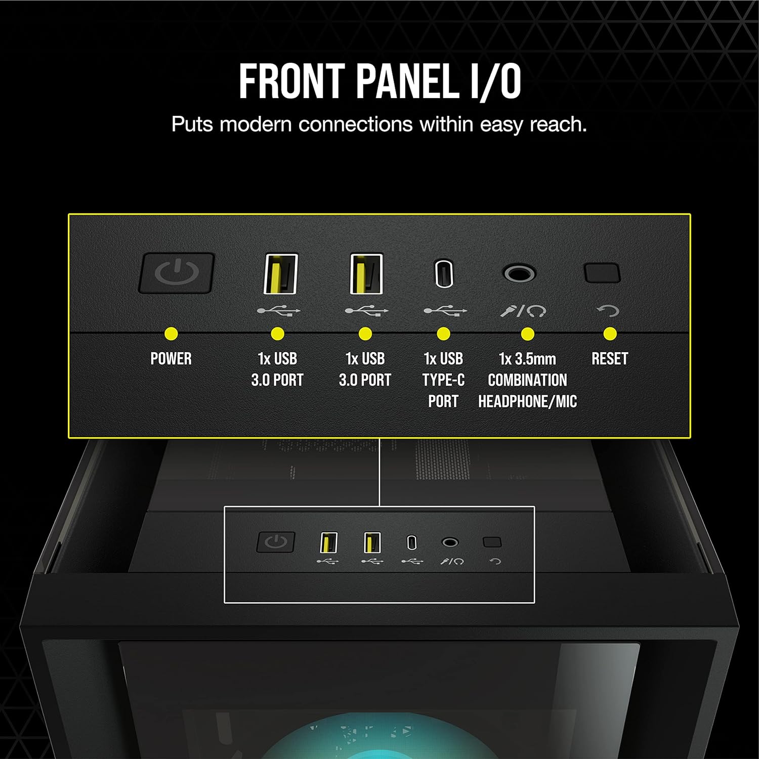 Crosair iCUE 5000X RGB Tempered Glass ATX PC Case — Black - image 8