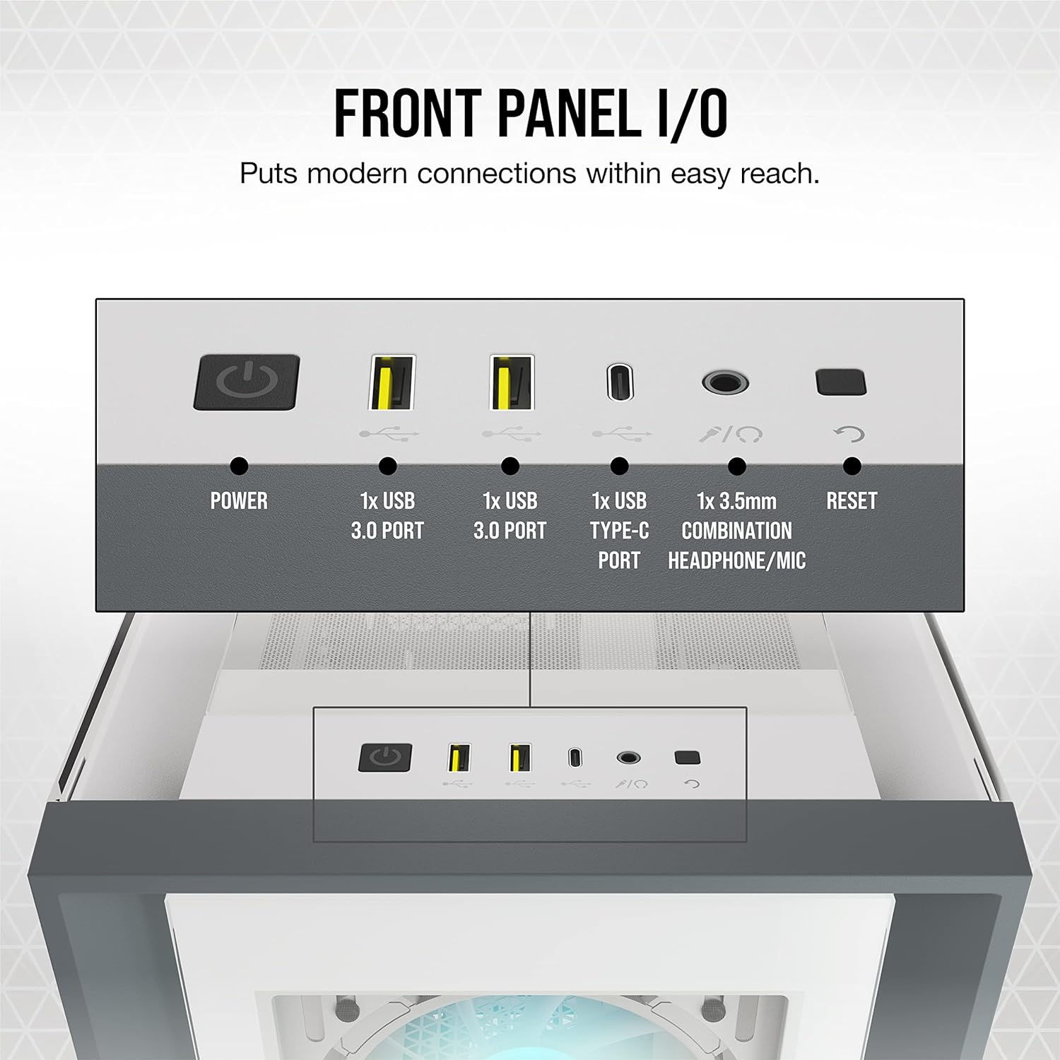 Corsair iCUE 5000X RGB Tempered Glass ATX PC Case — White - image 8