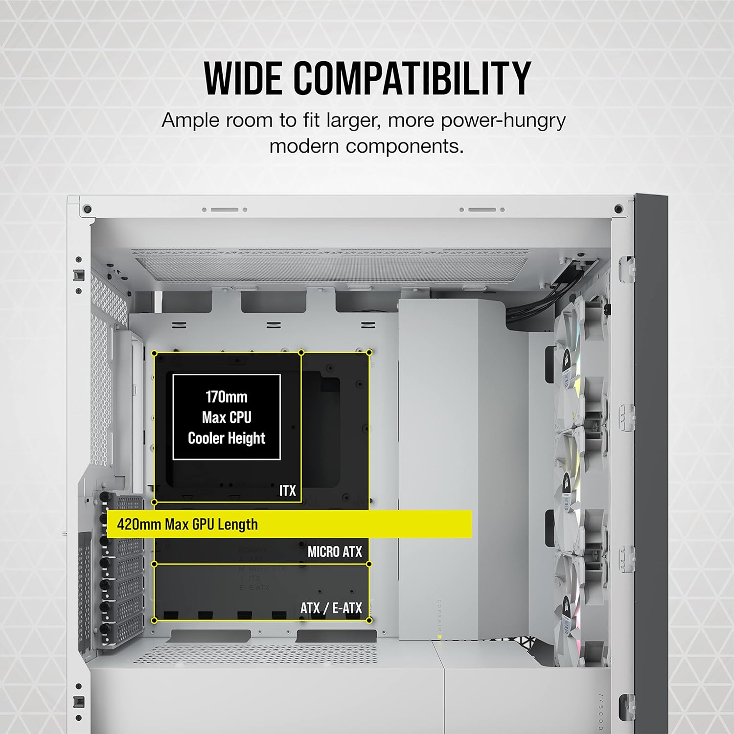 Corsair iCUE 5000X RGB Tempered Glass ATX PC Case — White - image 9
