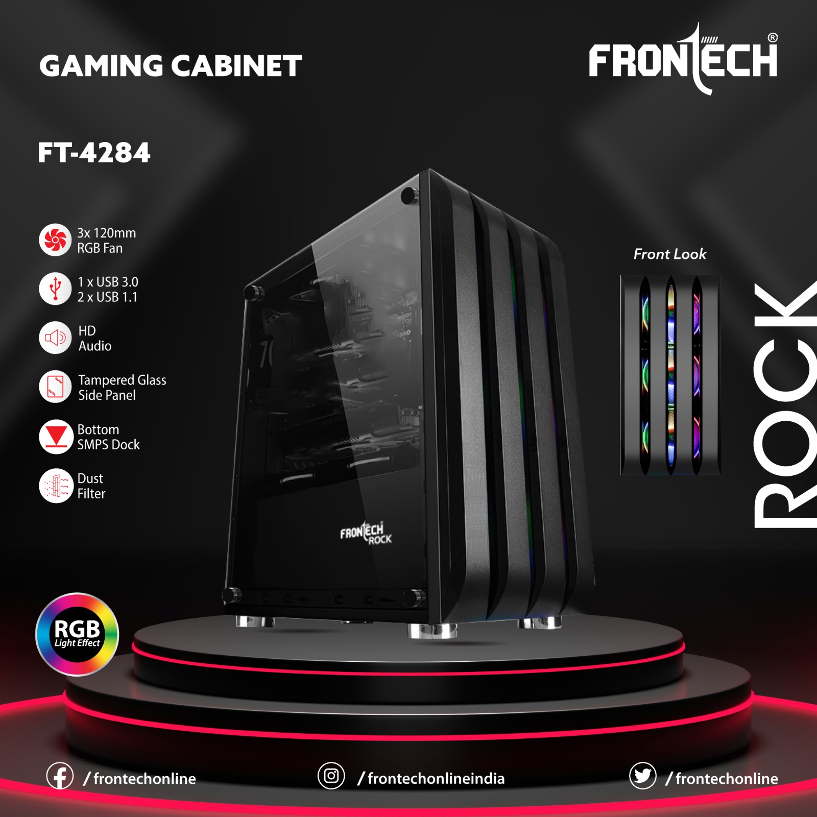 Forntech Rock FT-4284 RGB ATX Gaming Cabinet - image 2