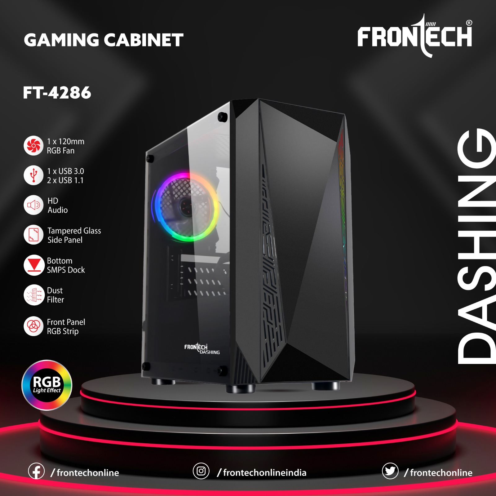 Forntech Dashing FT-4286 RGB ATX Gaming Cabinet - image 2