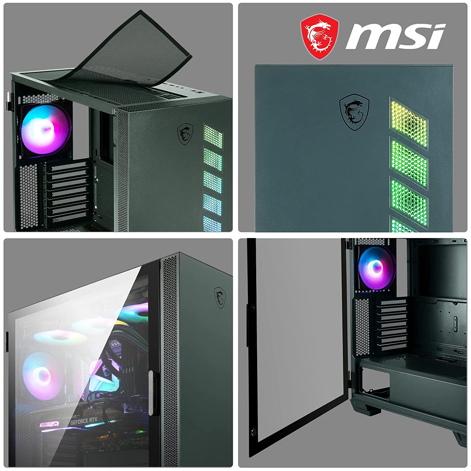 MSI Vampiric 300R Midnight Green Gaming Cabinet - image 2