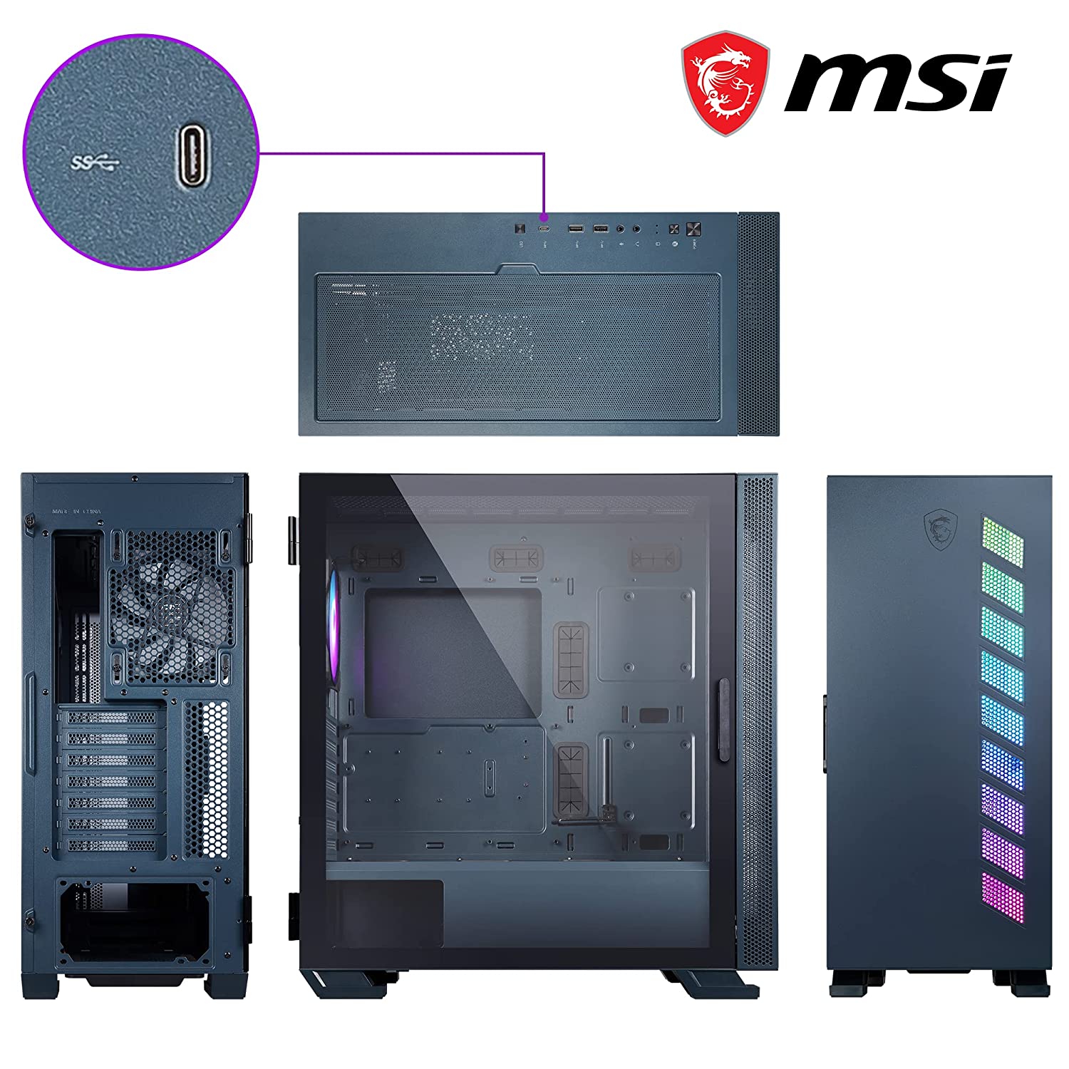 Msi MAG Vampiric 300R Pacific Blue Gaming Cabinet - image 7