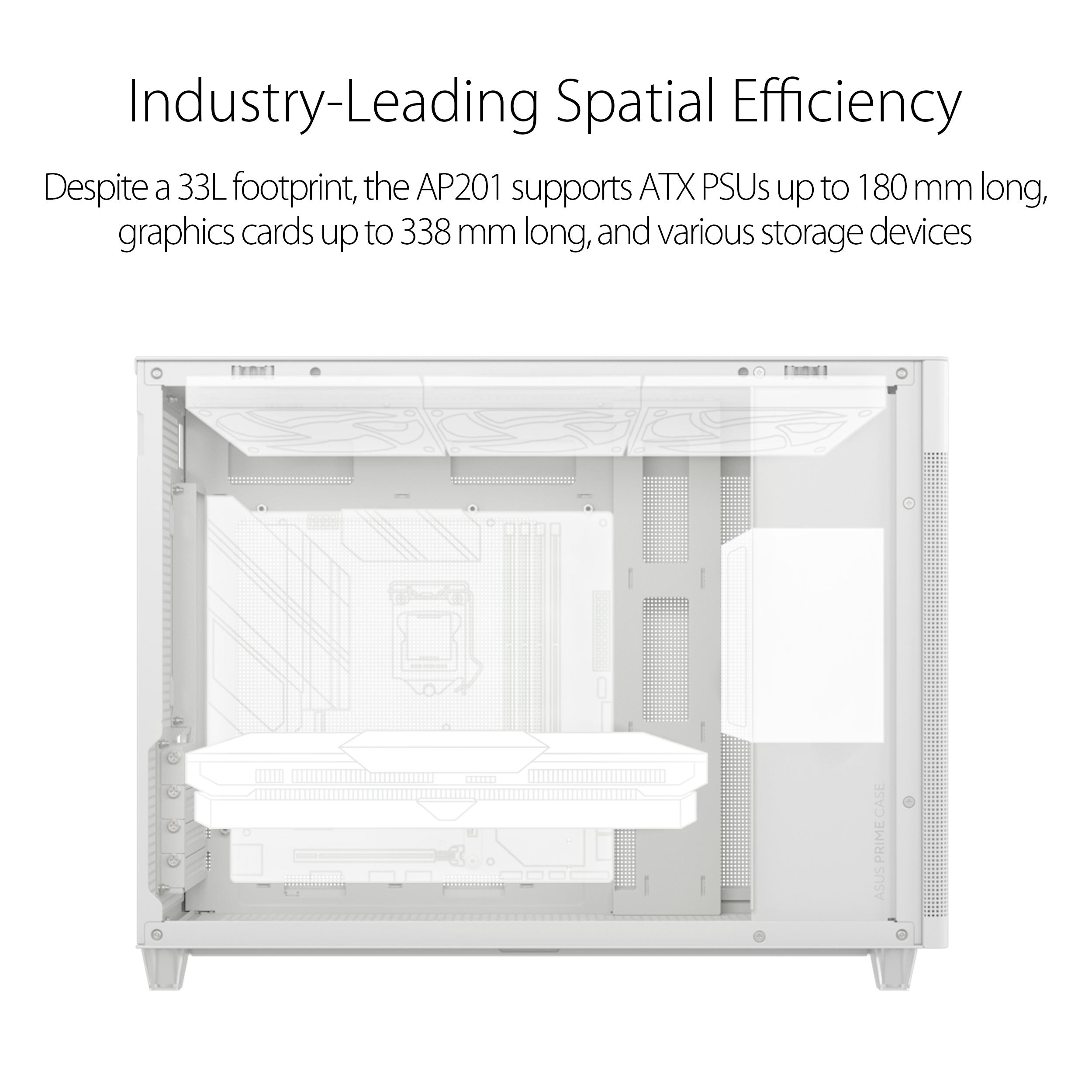ASUS Prime AP201 White MicroATX PC Case - image 2