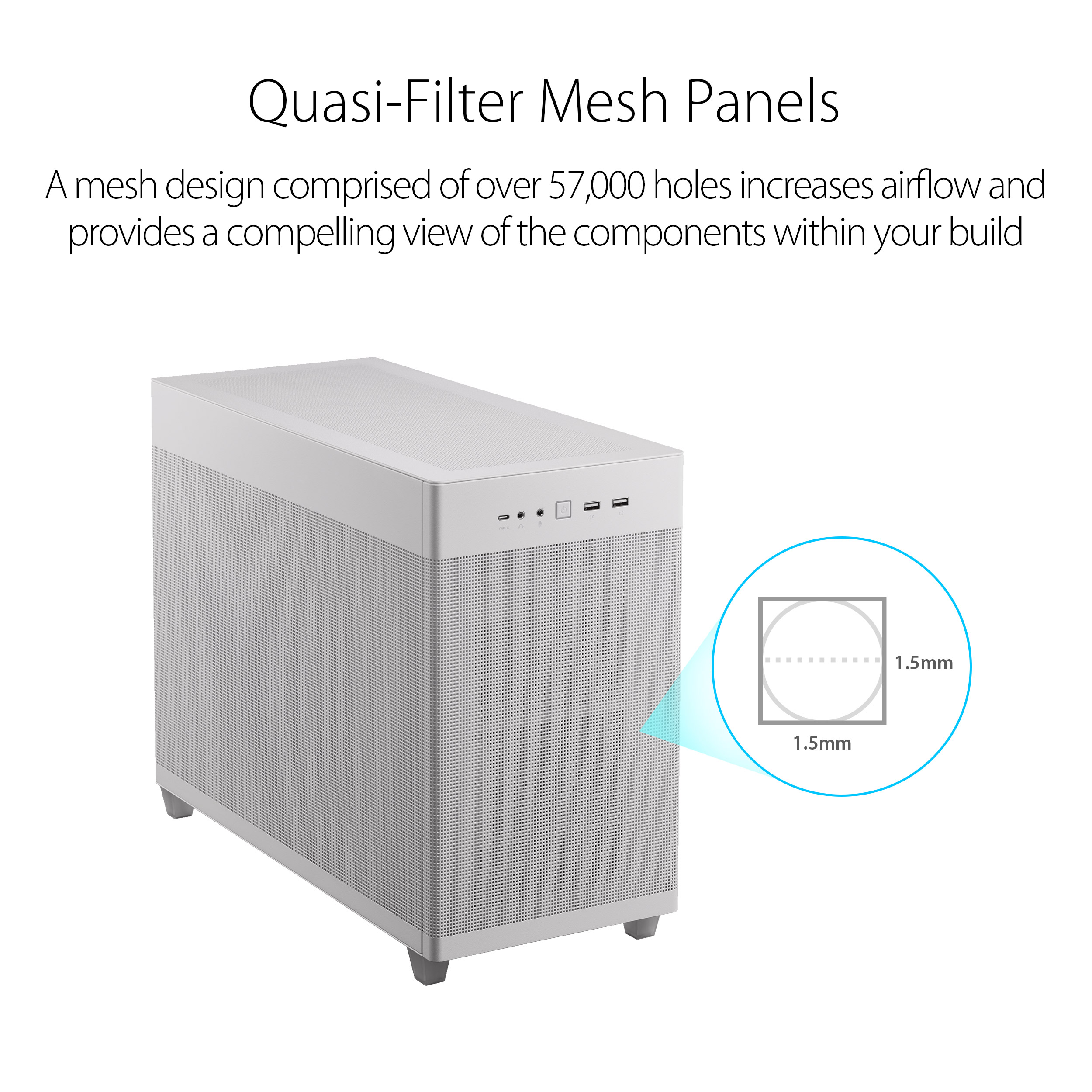 ASUS Prime AP201 White MicroATX PC Case - image 3