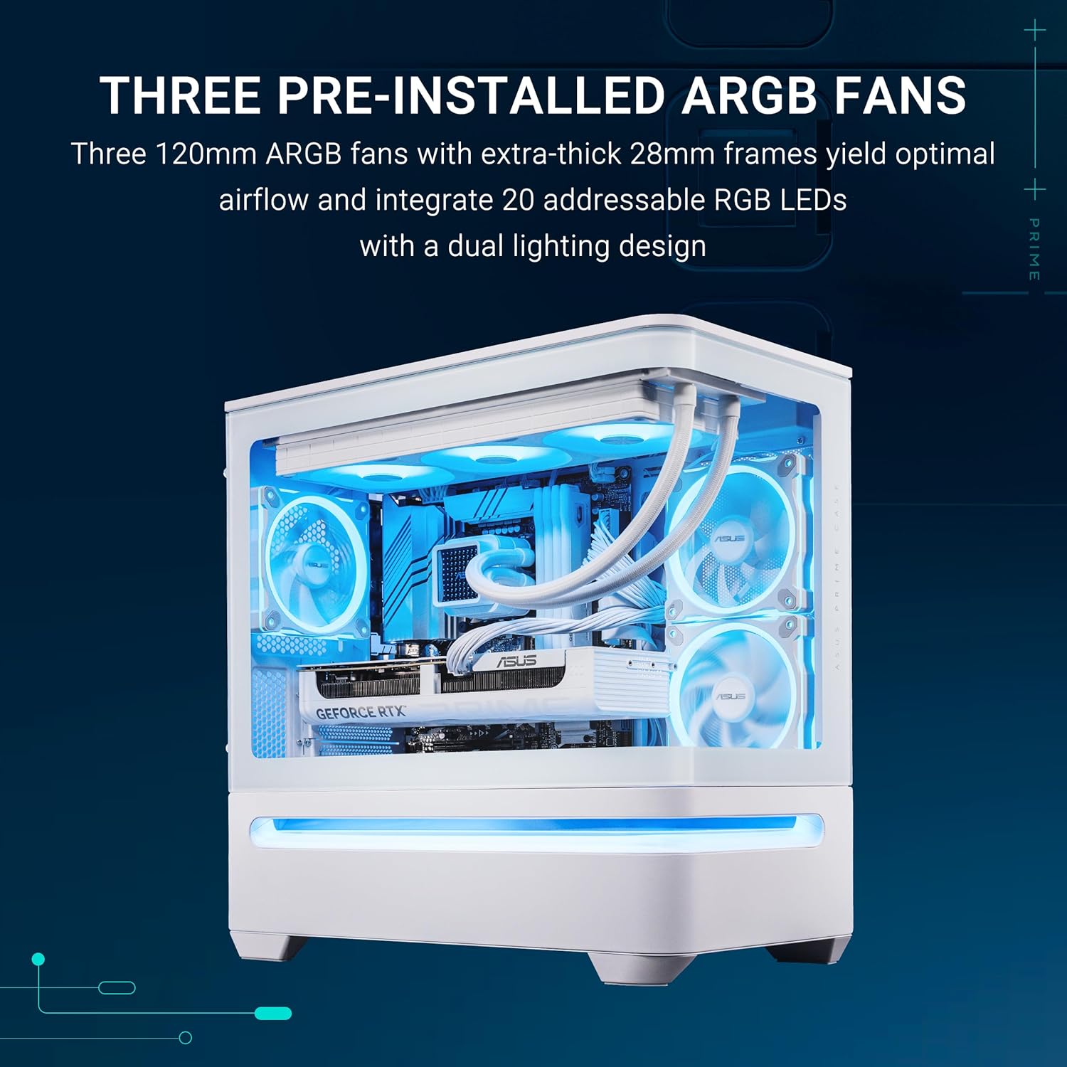 ASUS Prime AP202 White ARGB mATX PC Case - image 7