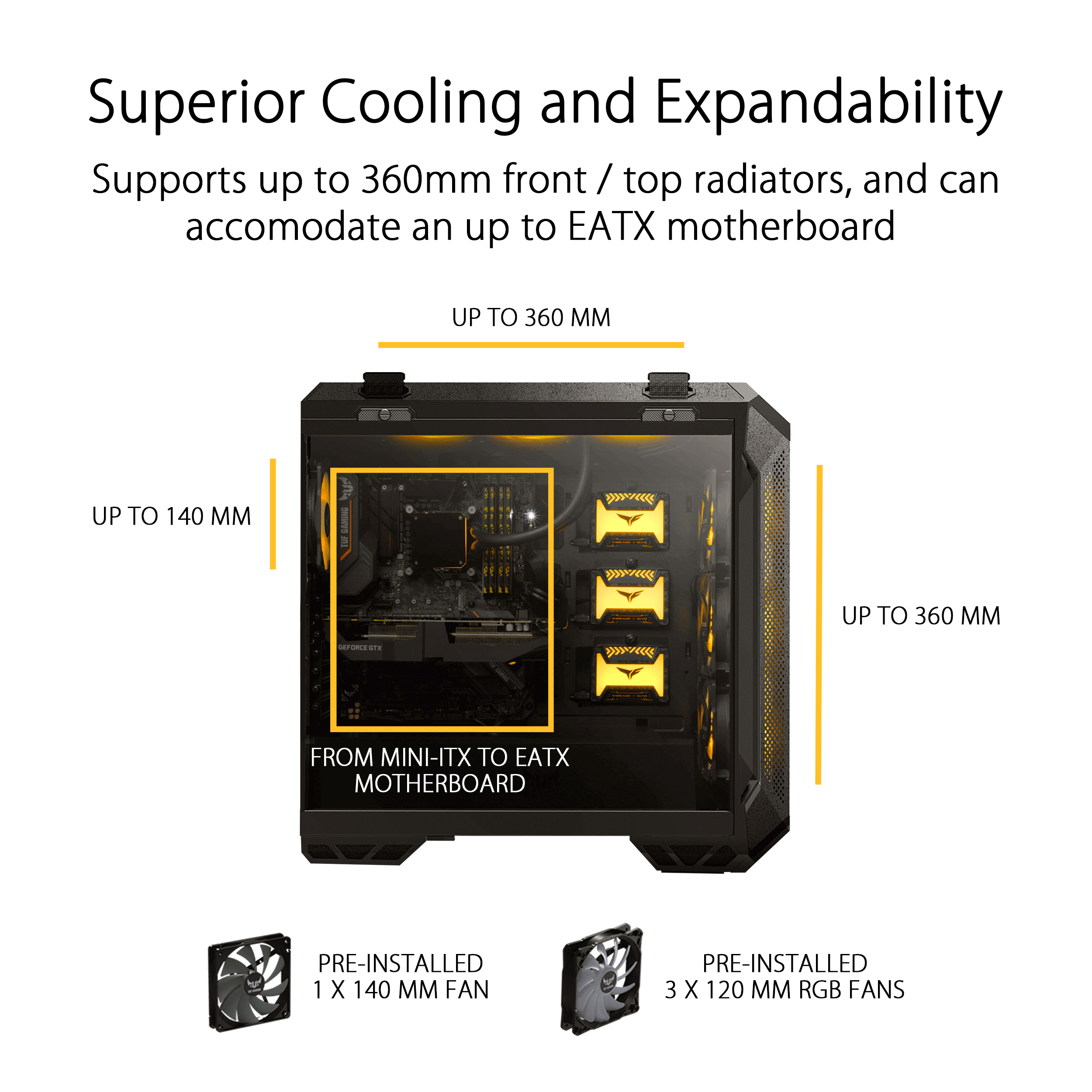 ASUS TUF Gaming GT501 EATX Tempered Glass Case - image 3