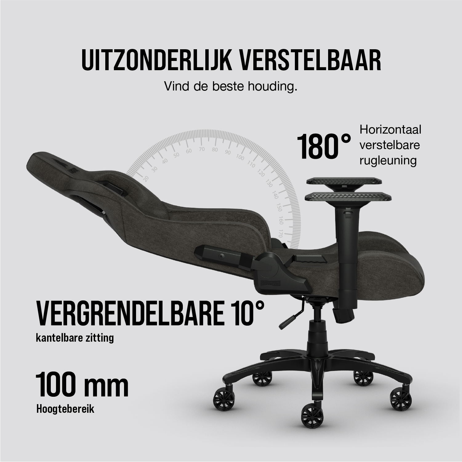 Corsair T3 RUSH Fabric Gaming Chair - Charcoal - image 5
